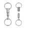 erioctry 2 Pcs Heavy Duty Dual Key Ring Detachable Pull Apart Snap Lock Holder Keychains Silver