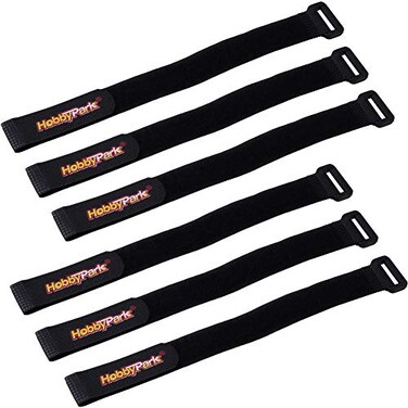 Hobbypark HobbyPark 20x300mm RC Battery Straps Cable Straps Reusable Fastening Staps Securing Straps Hook Loop Cinch Cable Ties Down Wraps Adjustable Cinch Straps 6PCS