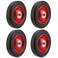 PINGEUI 4 PCS 8 Inch Solid Rubber Tire Flat Free Solid Rubber Wheels Hand Truck Replacement Wheels 12Inch Axle Hole 220 lbs Max LoadBearing Capacity