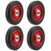 PINGEUI 4 PCS 8 Inch Solid Rubber Tire Flat Free Solid Rubber Wheels Hand Truck Replacement Wheels 12Inch Axle Hole 220 lbs Max LoadBearing Capacity