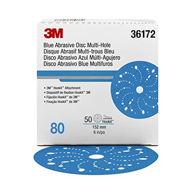 3M 3m 36172 Hookit Blue Abrasive Disc Multihole 6 80 Grade
