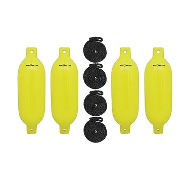 Extreme Max 30067644 BoatTector Inflatable Fender Value 4Pack 65 x 22 Neon Yellow