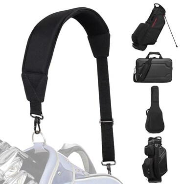 LZFAN Bag Shoulder Strap Single Padded Adjustable Straps Universal ReplacementAll in Black