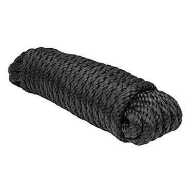 Extreme Max 30080034 Solid Braid MFP Utility Rope 12 x 100 Black