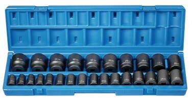 Grey Pneumatic 1726M 12 Drive 26Piece 12Point Standard Length Metric Socket Set