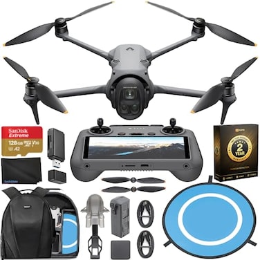 DJI Mavic 4 Pro Drone 6K60 HDR 100MP 51Min Max Flight Time 186Mile Range ActiveTrack 360 SubjectVehicle Tracking Omnidirectional Avoidance Bundle with 128GB Memory Backpack Bundle It Better Lens Cloth