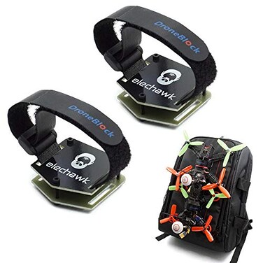 elechawk 2 Set FPV Drone Lock Mount for Backpack Plugin Accessories DIY Bundle Mount Hanging Buckle with Battery Straps for FPV Quadcopter