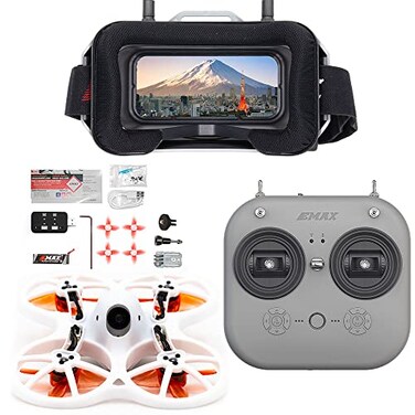 Tiny Hawk EMAX EZ Pilot Pro FPV Drone Set for Kids and Adult Beginners with Real 58g Goggles and Controller Easy to Fly Quadcopter