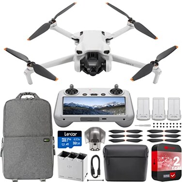 DJI Mini 3 Camera Drone Quadcopter RC Smart Controller With Screen Fly More Kit 4K Video 38min Flight Time True Vertical Shooting Intelligent Modes Bundle wDeco Gear Backpack Accessories
