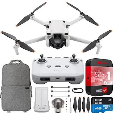 DJI Mini 3 Camera Drone Quadcopter with RCN1 Remote Controller No Screen 4K Video 38min Flight Time True Vertical Shooting Intelligent Features Bundle with Deco Gear Backpack Accessories