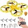 Awaiymi Gesture Control Drone Rc Quadcopter Aircraft Hand Sensor Drone with Smart Watch Controlled 2 batteries 360 Flips Led Light 3 Modes 2 USB Cables Best Gift for Kid