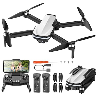 Holy Stone FPV Drone with 1080P HD Camera for Beginner Adults and Kids HS280D Foldable RC Quadcopter with Brushless Motor Optical Flow Tap Fly Voice Control Gesture Selfie 2 Modular Batteries