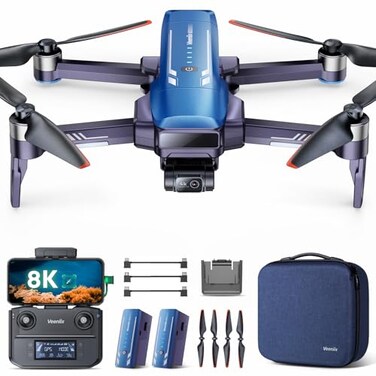 Veeniix V11PRO Drone with 8K Camera for Adults 3Axis Gimbal Drones with 4K30fps Video 48 Million Pixels 80min Flight Time with 2 Batteries 6KM Video Transmission Quadcopter Professional Drone