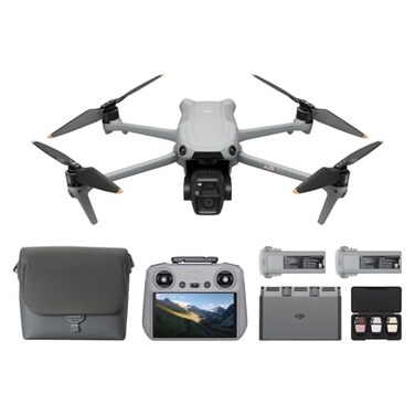 DJI Air 3S Fly More Combo RC 2 Screen Remote Controller Drone with 1 CMOS WideAngle Medium Tele Camera for Adults 4K60fps Omnidirectional Sensing 3 Batteries for Extended Flight Time