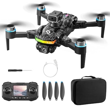 OBEST Remote with Screen Drone with Camera for Adult1080P RC Drone with Flashing LightsSmart Obstacle Avoidance FPV for Beginners with 8G Flashdrive and Card Reader