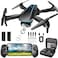 Oddire Drone with Camera Drones for Adults with 2 Batteries Carrying Case Propellers 1080P HD Foldable Drone with Stable Hover Trajectory Flight Gravity Control One Key Take OffLand 3D Flip