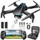Oddire Drone with Camera Drones for Adults with 2 Batteries Carrying Case Propellers 1080P HD Foldable Drone with Stable Hover Trajectory Flight Gravity Control One Key Take OffLand 3D Flip