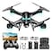 Hiturbo Drone with 1080P Camera Remote Control Quadcopter with Gesture Selfie Altitude Hold One Key Start 3D Flips 2 Batteries Black