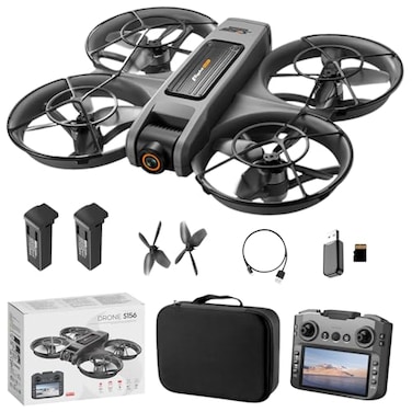 SuperRC RC Drone with HD Dual Camera for Adults FPV Drones with HD Screen on Controller Brushless Motor Optical Flow Positioning Headless Mode Gesture Photo Remote Control Quadcopter BeginnerFriendly