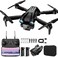 BeiyoQSZ Drone with Camera 1080P HD Mini Drone for Beginners Kids Adults RC Quadcopter with 2 Batteries Carrying Case Stable Hover Trajectory Flight Gravity Control One Key Take OffLand Black
