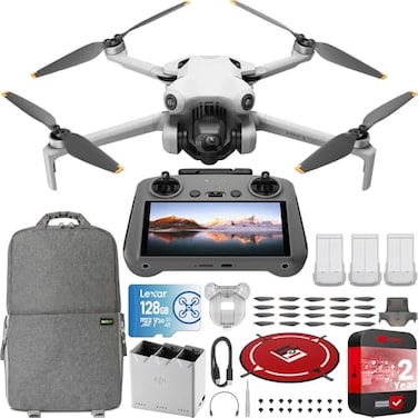 DJI Mini 4 Pro Folding Drone with RC 2 Remote With Screen Fly More Combo Plus With Extended Batteries 4K HDR Video Camera for Adults Under 249gOmnidirectional Sensing 3 Plus Batteries Bundle with Dec