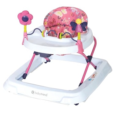 Smart Steps Trend Activity Walker with Removeable Toy Bar MultiDirectional Front Wheels Tray Adjustable Height and Flat Fold Frame for Storage Ages 6 Months Emily Pink