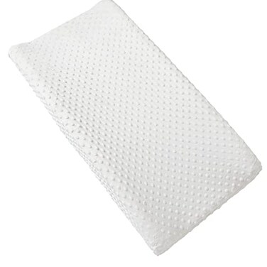 Aullar Solid Changing Table Pad Cover Cradle Sheet Fits 3234x16 Contoured Diaper Changing Pad Ultra Soft Cozy Minky Dots Plush Changing Table Covers Breathable Wipeable Removable White