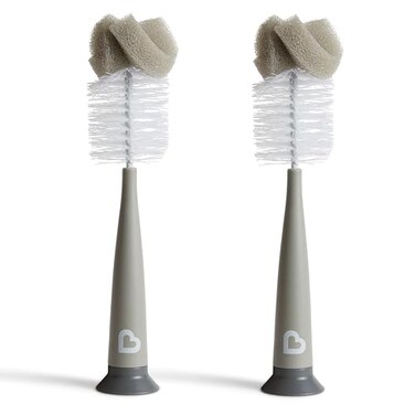 Munchkin Sponge Bottle Brush Modern Design 2 Pack Grey