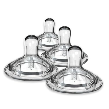 NANOB&Atilde;&permil;B&Atilde;&permil; Nanobebe Nipples Baby Bottle Nipples Silicone Nipple Triple Vented Ready to Use 4Pack Medium Flow