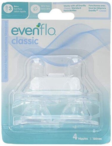 Evenflo Classic Bottle Nipples 12 Count Fast Flow