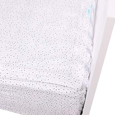 QuickZip Easy Change Crib Sheet with Wraparound Total Security Base Gray Dot