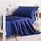 NTBAY Toddler Sheet Set 3Piece Microfiber Crib Sheet Set Flat Sheet Fitted Sheet Pillowcase Solid Toddler Bedding Navy Blue
