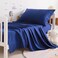 NTBAY Toddler Sheet Set 3Piece Microfiber Crib Sheet Set Flat Sheet Fitted Sheet Pillowcase Solid Toddler Bedding Navy Blue
