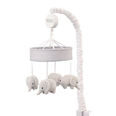 NoJo Dreamer Grey Elephants Musical Mobile