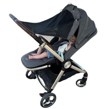 IntiMom Stroller Sun Shade Universal UV Protection Cover for Strollers Sunshade with See Through ClipOn Sun Blocker Sun Shield for Baby Breathable Adjustable Fit Full Coverage Medium