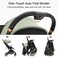 Gromast Gravity Folding Baby Stroller Portable Travel Toddler Stroller wAdjustable Backrest Canopy Cup Holder Lightweight and UV Protected OneHand Automatic Folding Green