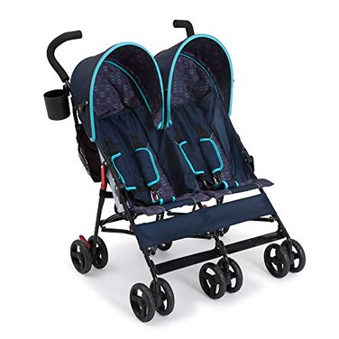 Delta Children LX Side by Side Stroller with Recline Storage Compact Fold Night Sky