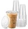 TashiBox Plastic Cups with Flat Lids 100 Sets 16 oz Clear Crystal drink cups with lids