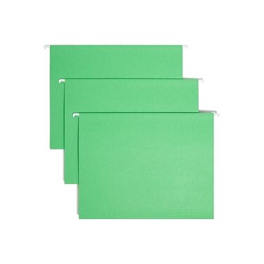 SMEAD Smead Standard Hanging File Folders 25 Count Green 15Cut Adjustable Tabs Letter Size 64061