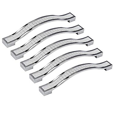 abcGoodefg 5 Pack Bling Bathroom Cabinet Knobs Drawer Pulls Kitchen Cabinets Handles Knobs for Cabinets and Drawers Modern Cabinet Pulls 53 Inch Length 5 Inch Hole Center