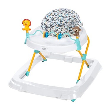 Smart Steps Trend Activity Walker with Removeable Toy Bar MultiDirectional Front Wheels Tray Adjustable Height and Flat Fold Frame for Storage Ages 6 Months Zooometry White