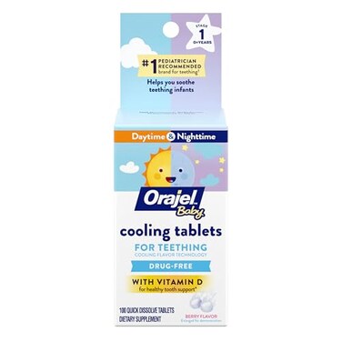 Orajel Baby Cooling Tablets for Teething with Vitamin D 100 Quick Dissolve TabletsWhite