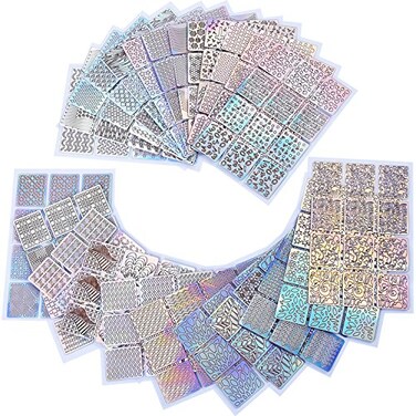 EBOOT eboot 288 Pieces 96 Designs Nail Vinyls Nail Stencil Sticker Sheets Set for Nail Art Design 24 Sheets