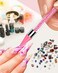 Difenni Rhinestone Picker Tool SetRhinestone Applicator ToolRhinestone Picker Dotting With 4 Extra Pink Replaceable Wax Head and 2 Tweezer Pink A