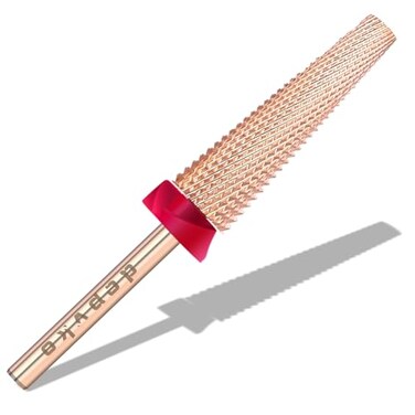 Depvko Super Long 5 in 1 Nail Drill Bits 332 Carbide Tungsten Bits Two Way Rotate Professional Advanced Safety Bits for Nail Fast Remove for Manicure Pedicure Long 5in1Rose Gold FineF