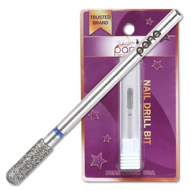 PANA 332 Diamond Carbide Safety Bit Style 08 Medium Grit Professional Cuticle Nail Drill Bits for Acrylic Gel Nails Dry Manicure Pedicure Shape Remove Tools