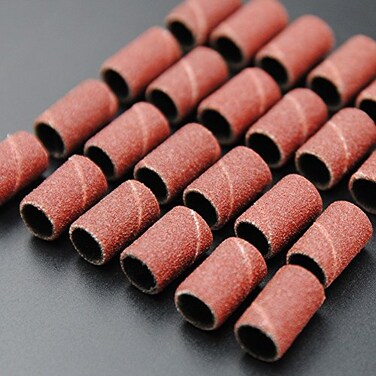 Yimart 100Pcs 80 Grit Nail Art Sanding Bands for Nail Drill Bits Machine Manicure Pedicure