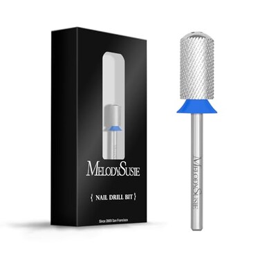 MelodySusie Safety Nail Drill Bits 332 Smooth Round Top Large Barrel Carbide Bits Suitable for Manicure Pedicure Cuticle Gel Polishing Beginners Bits Silver Series BitS Medium