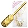PANA Professional 332 Shank Size Flat Top Large Barrel Gold Carbide Bit 2X Coarse Grit Nail Drill Bit for Dremel Machine