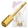 PANA Professional 332 Shank Size Flat Top Large Barrel Gold Carbide Bit 2X Coarse Grit Nail Drill Bit for Dremel Machine